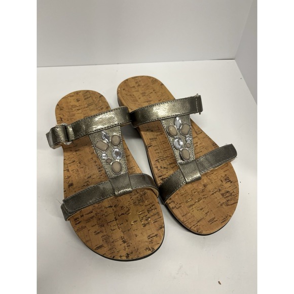Vionic Shoes - Vionic | Woman's Viviana Embellished Metallic Bronze Cork Footbed Sandals, 9Wide
